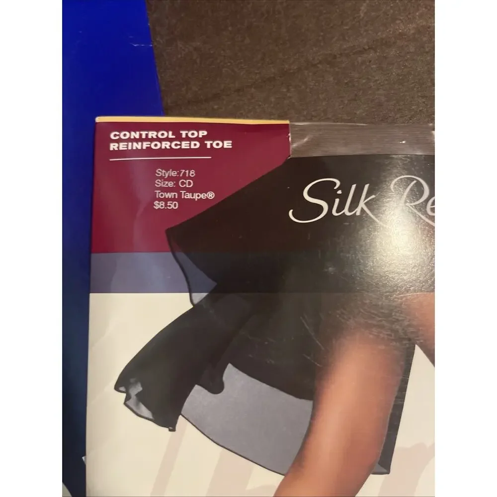 Hanes Silk Reflections Control Top Reinforced Toe CD Taupe New Lot 718 pantyhose
